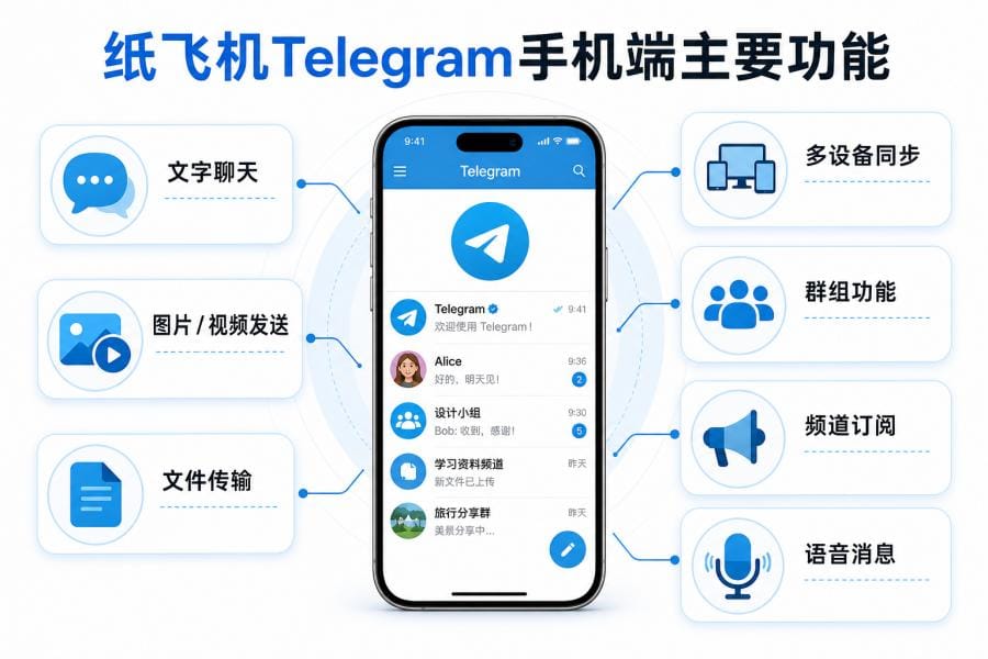 Telegram 手机端文件分享和多端同步