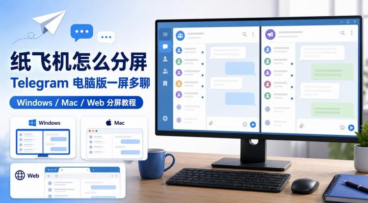 纸飞机怎么分屏?Telegram 电脑版 Windows/Mac 一屏多聊教程