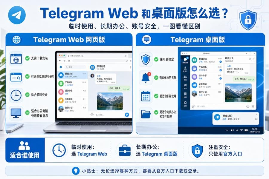 Telegram Web 和桌面版安全对比
