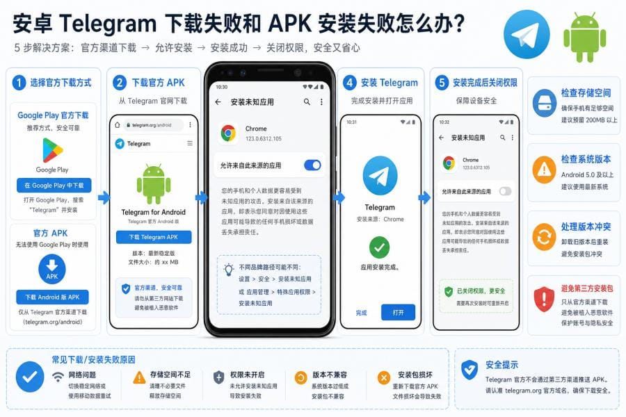 纸飞机下载不了怎么办?Telegram 安装失败、文件下载慢解决方法 配图 1