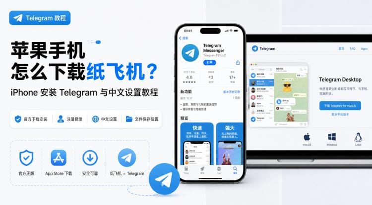 纸飞机怎么下载到苹果手机?iPhone 安装与中文设置教程